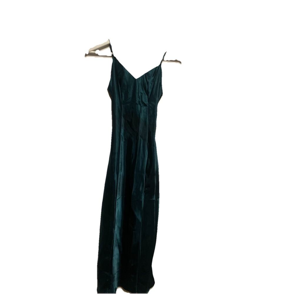 Vintage Victorias Secret Emerald satin night‎ gown gold label classic size XS